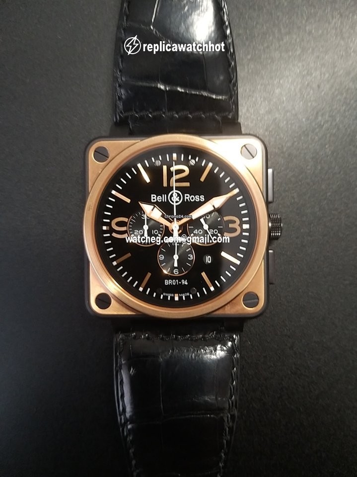 Bell & Ross BR 01-94 Chronographe Mens watch Unisex Automatic Gold Steel BR01-94 4