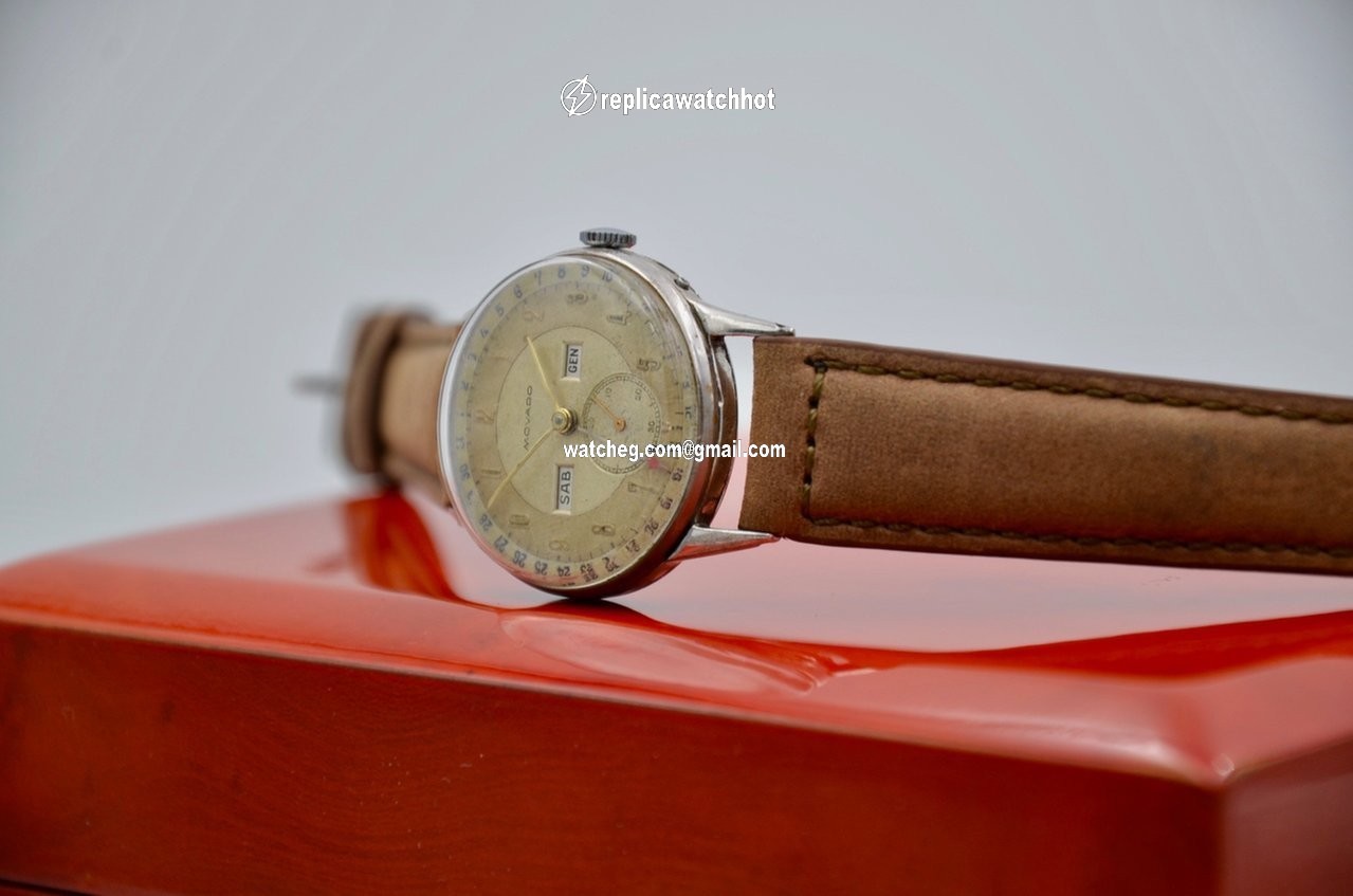 Movado Mens watch Unisex Manual winding Steel Movado triple calendar vintage 4