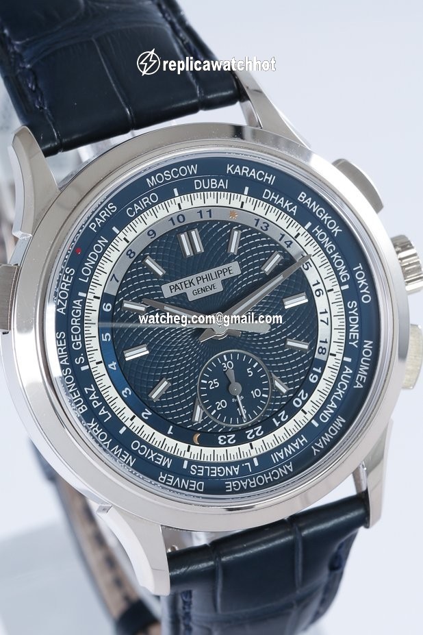 Patek Philippe World Time Chronograph Mens watch Unisex Automatic White gold 5930G-001 4