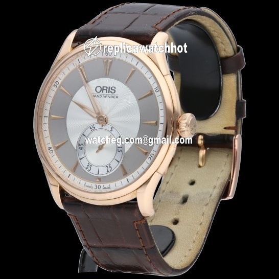 Oris Artelier Small Second Mens watch Unisex Manual winding Rose gold 01 396 7580 6051-SET 4