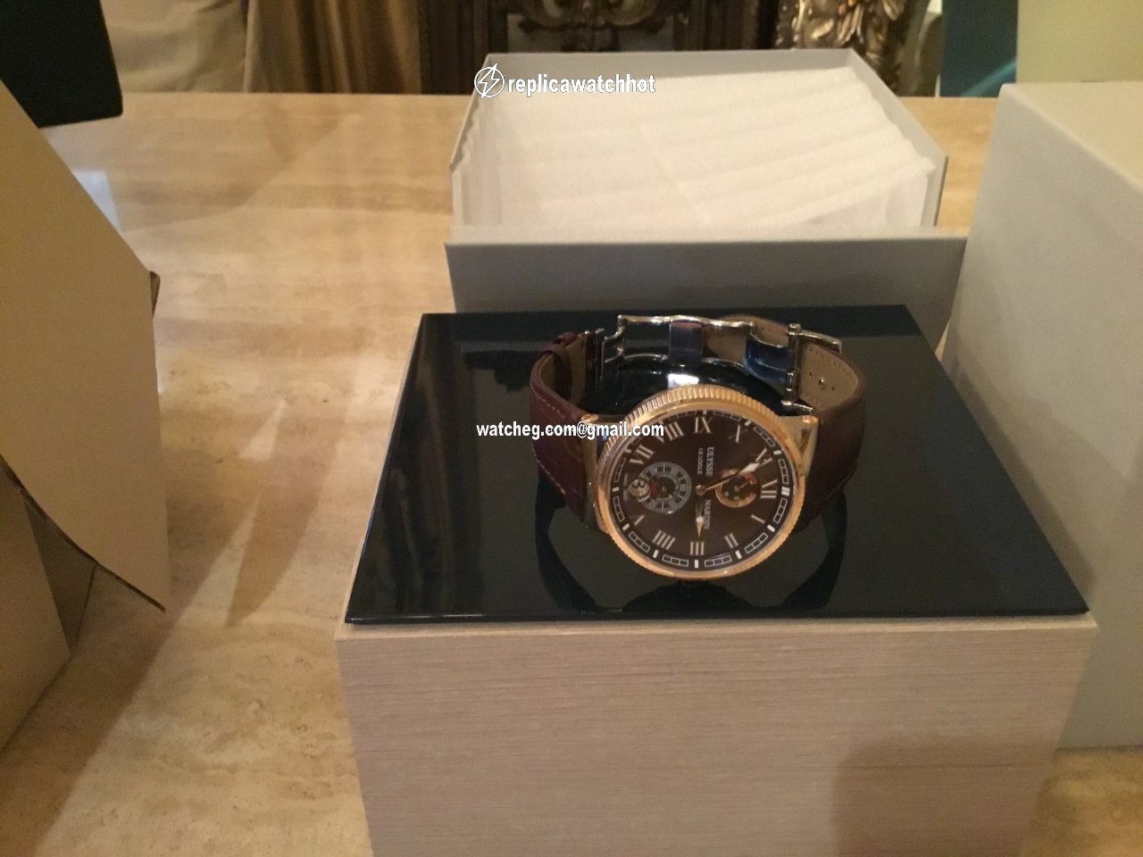 Ulysse Nardin Marine Chronometer Manufacture Mens watch Unisex Automatic Gold Steel 1185-126 45 4