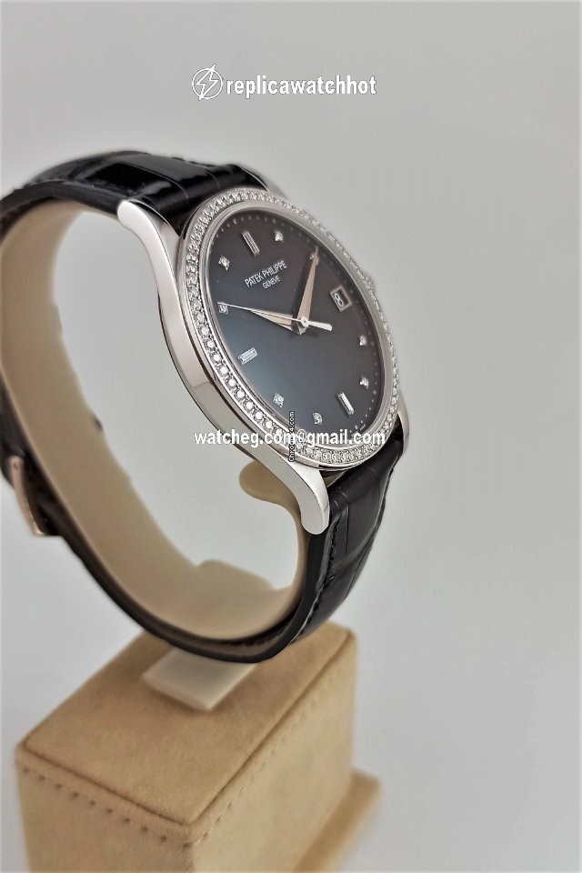 Patek Philippe Calatrava Mens watch Unisex Automatic White gold 5297G-001 (with matching Cufflinks 205.9108G) 4