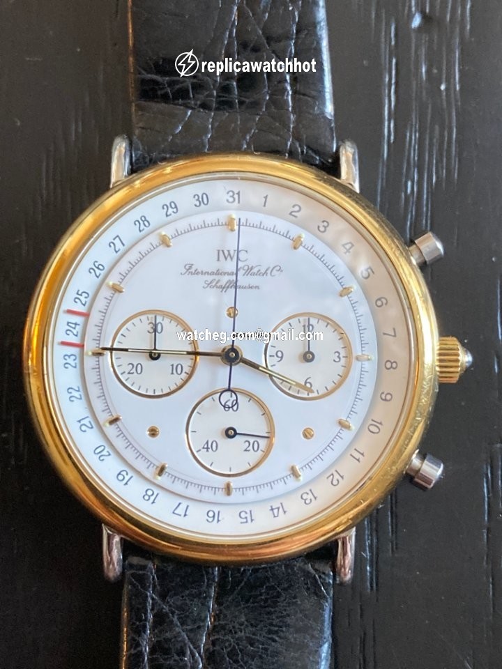 IWC Portofino Chronograph Mens watch Unisex Quartz Gold Steel IW3731 4