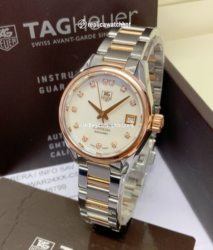 TAG Heuer Carrera Lady Womens watch Automatic Gold Steel WAR2452.BD0777 4