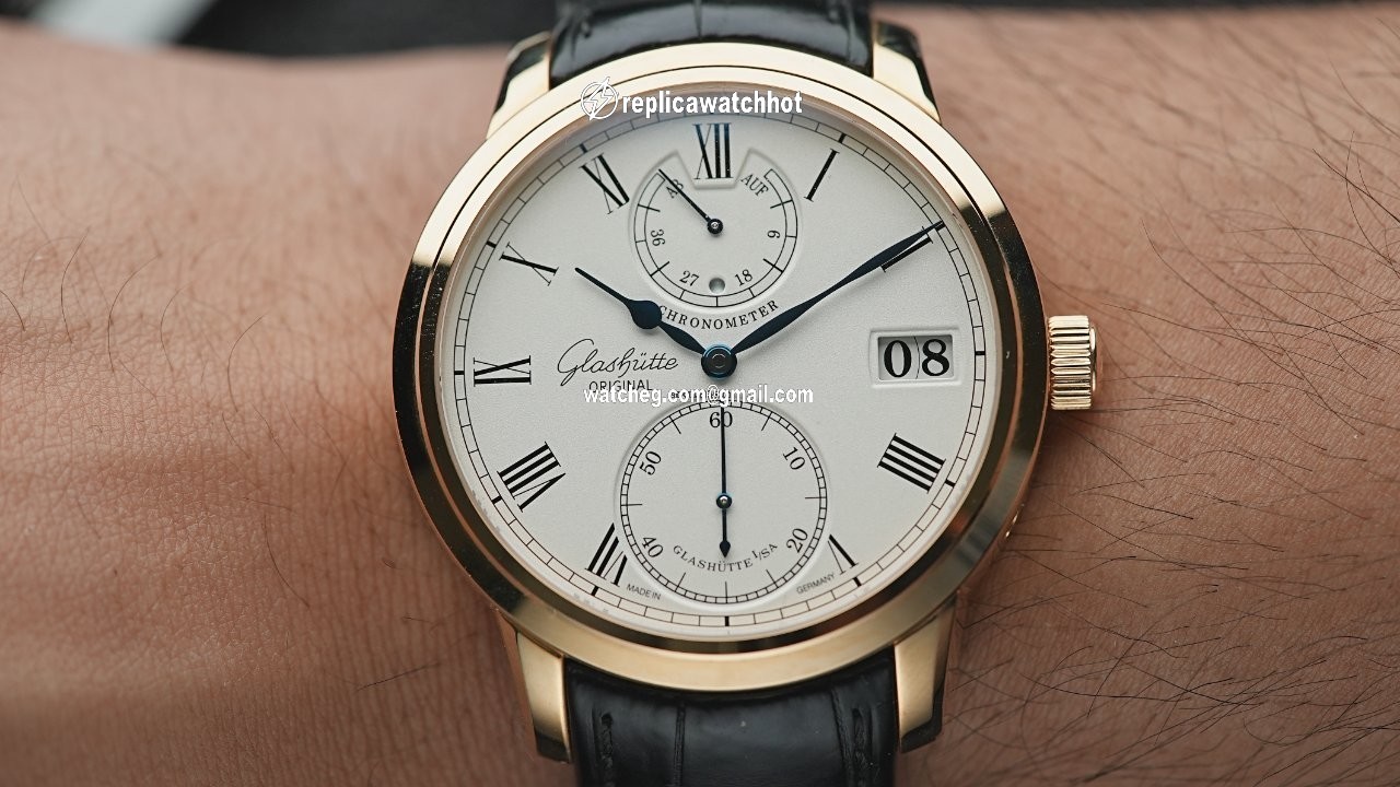 Glashtte Original Senator Chronometer Mens watch Unisex Manual winding Rose gold 58-01-01-01-04 4