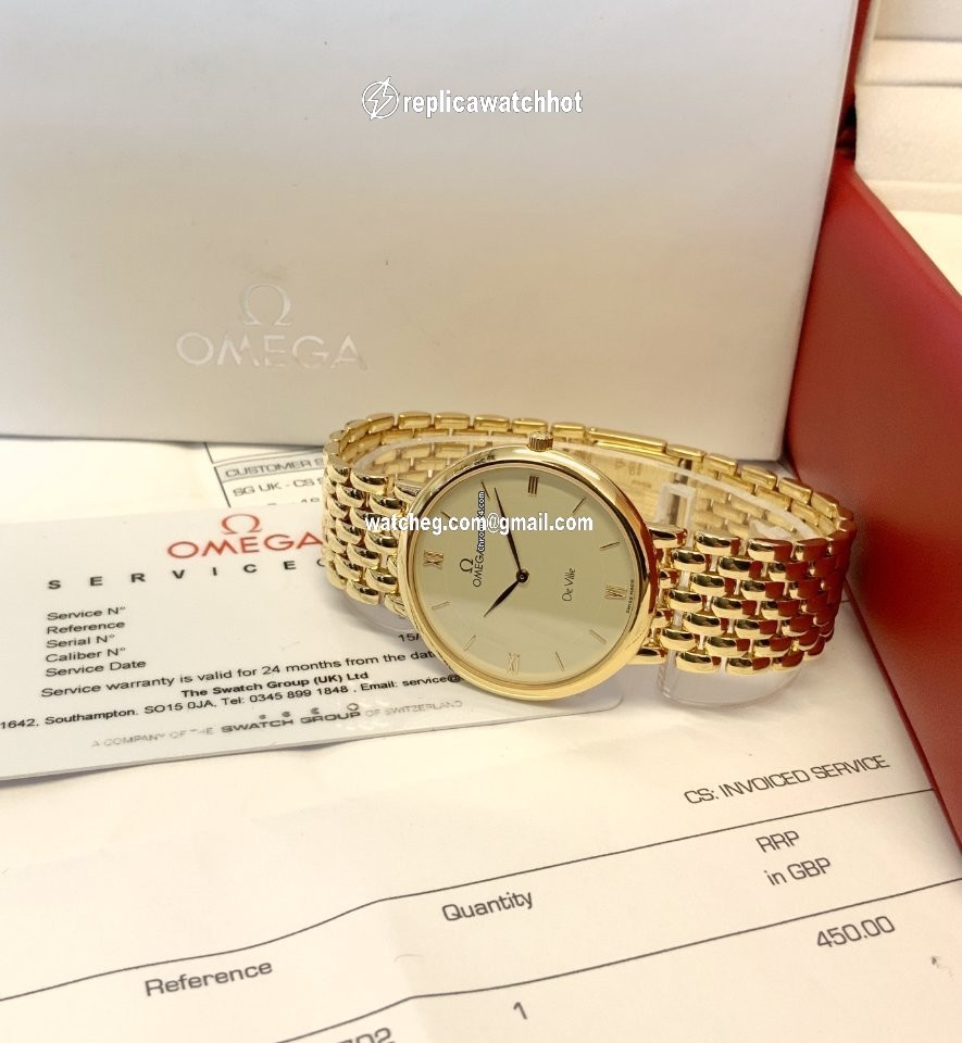 Omega De Ville Mens watch Unisex Quartz Yellow gold 7100.63.00 4