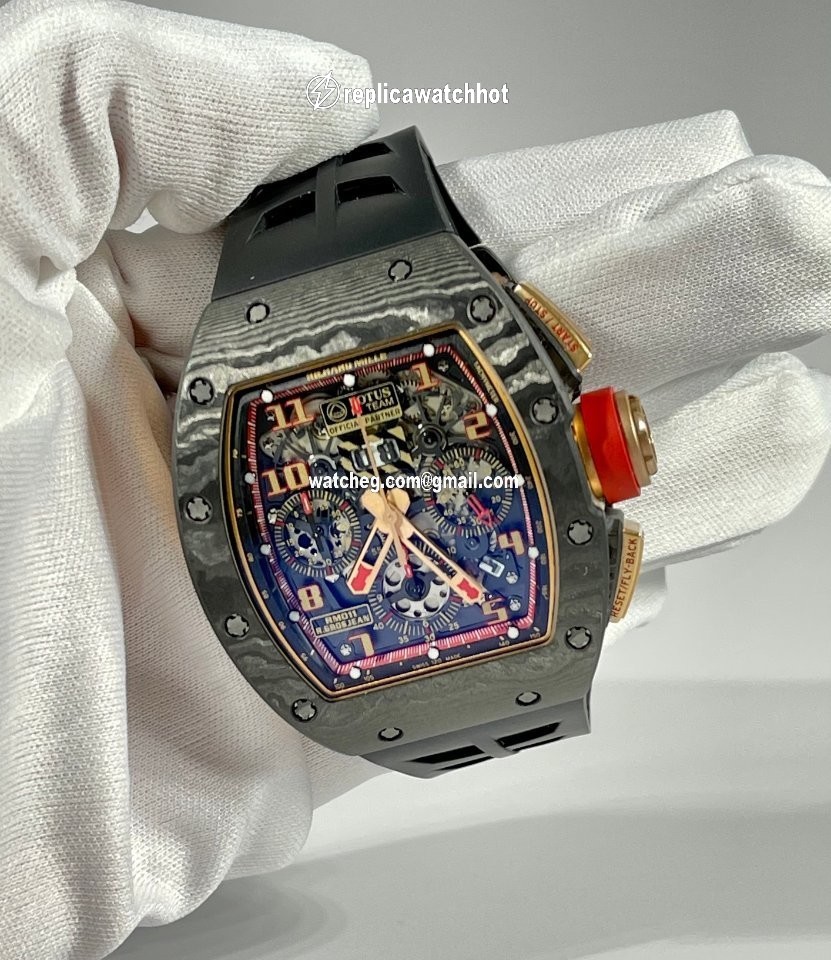 Richard Mille RM 011 Mens watch Unisex Automatic Rose gold RM11 F1 Lotus Romain Grosjean 4