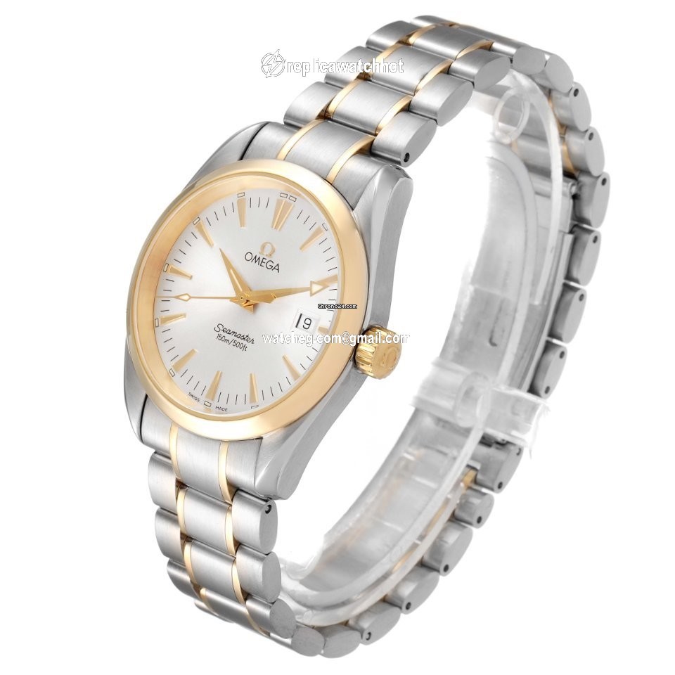 Omega Seamaster Aqua Terra Mens watch Unisex Quartz Gold Steel 2318.30.00 4