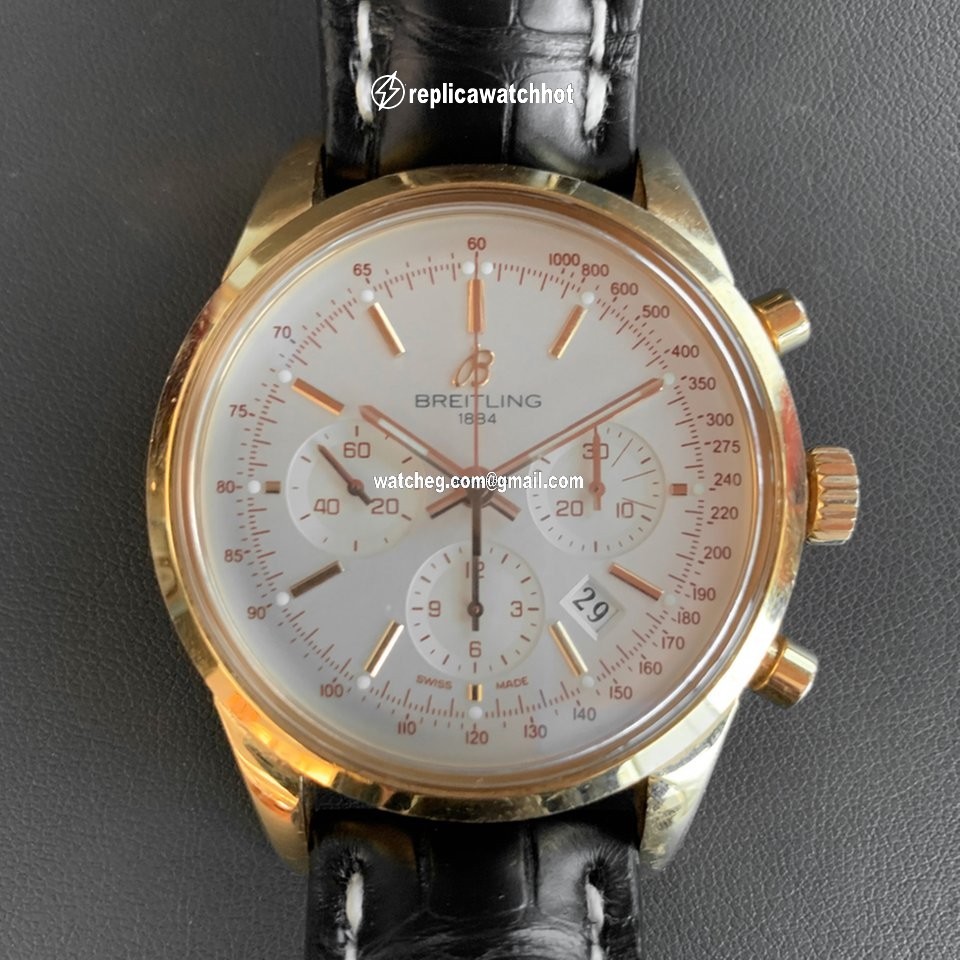 Breitling Transocean Chronograph Mens watch Unisex Automatic Rose gold RB015212 G738 4