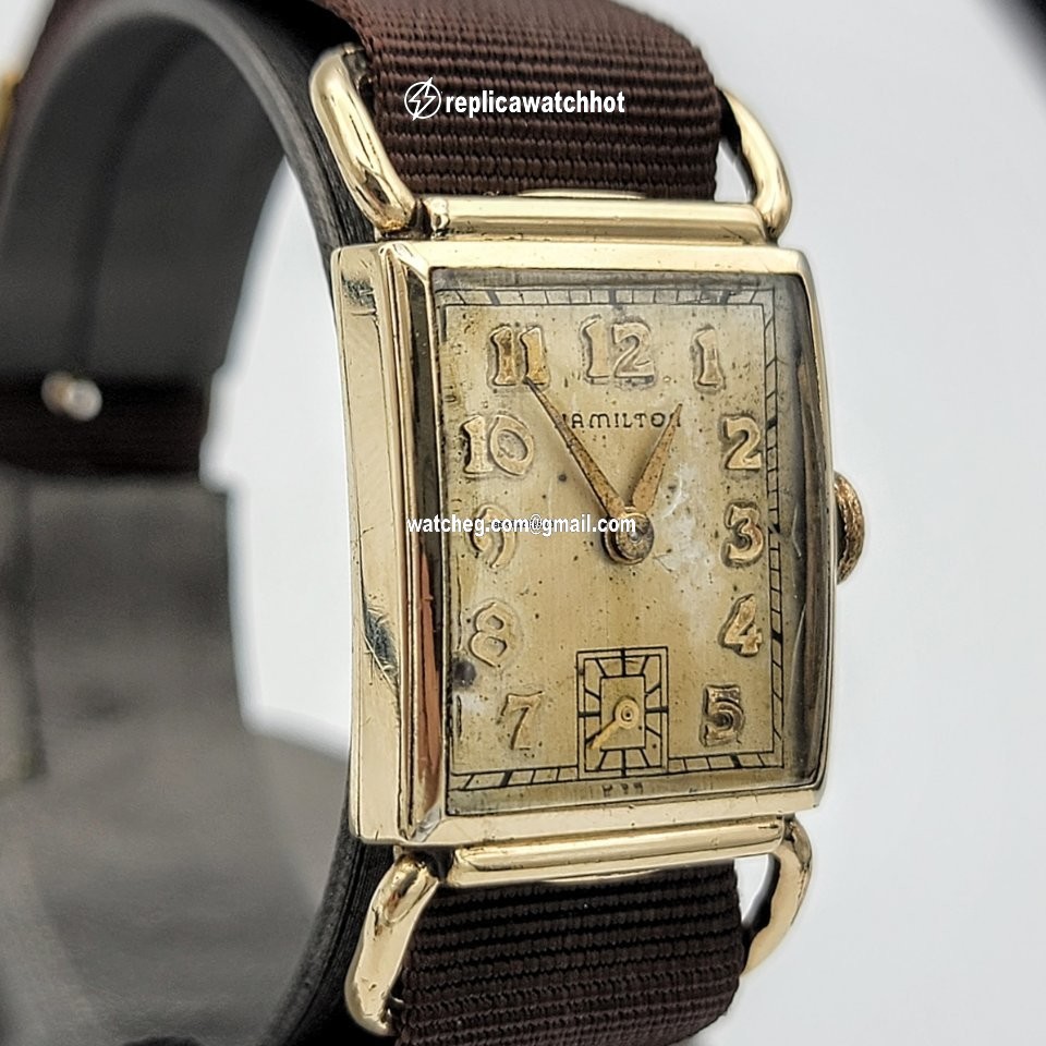 Hamilton Mens watch Unisex Manual winding Gold Steel Hamilton Grade 980 4