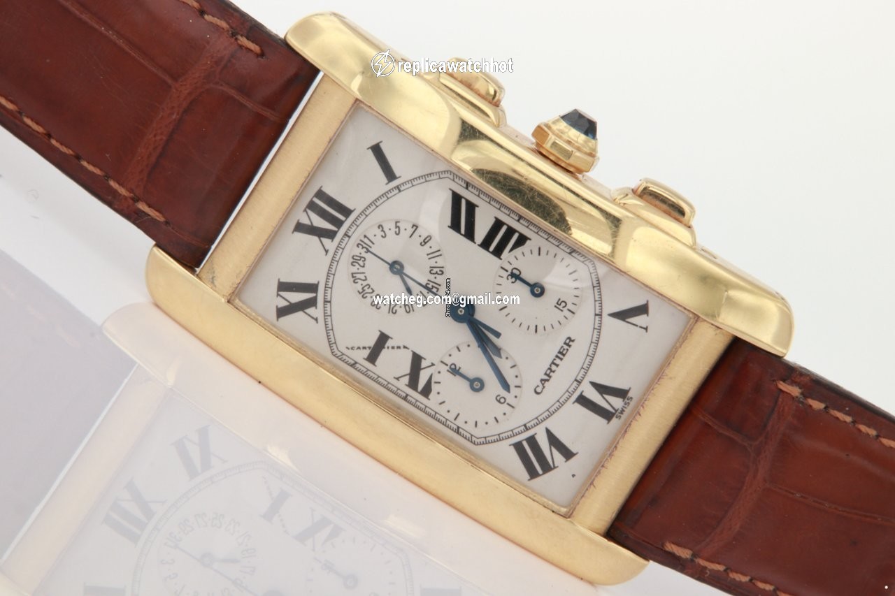 Cartier Tank Americaine Mens watch Unisex Quartz Yellow gold 1730 4
