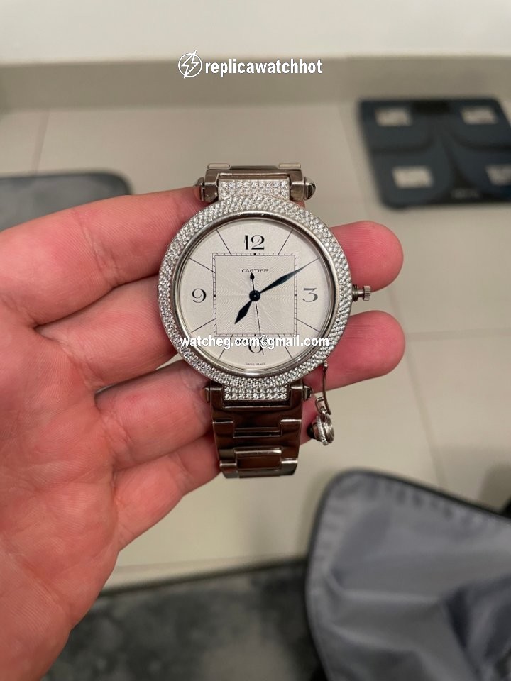 Cartier Pasha Mens watch Unisex Automatic White gold WJ1202M9 4