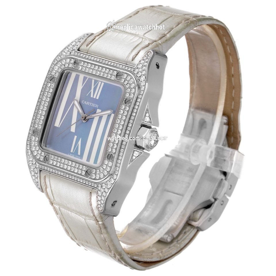 Cartier Santos 100 Womens watch Automatic White gold WM503251 4