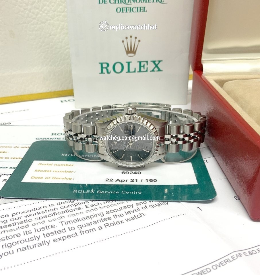 Rolex Oyster Perpetual Lady Date Womens watch Steel Automatic 69240 4