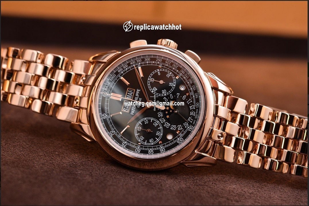 Patek Philippe Perpetual Calendar Chronograph Mens watch Unisex Manual winding Rose gold 5270R-1R 4