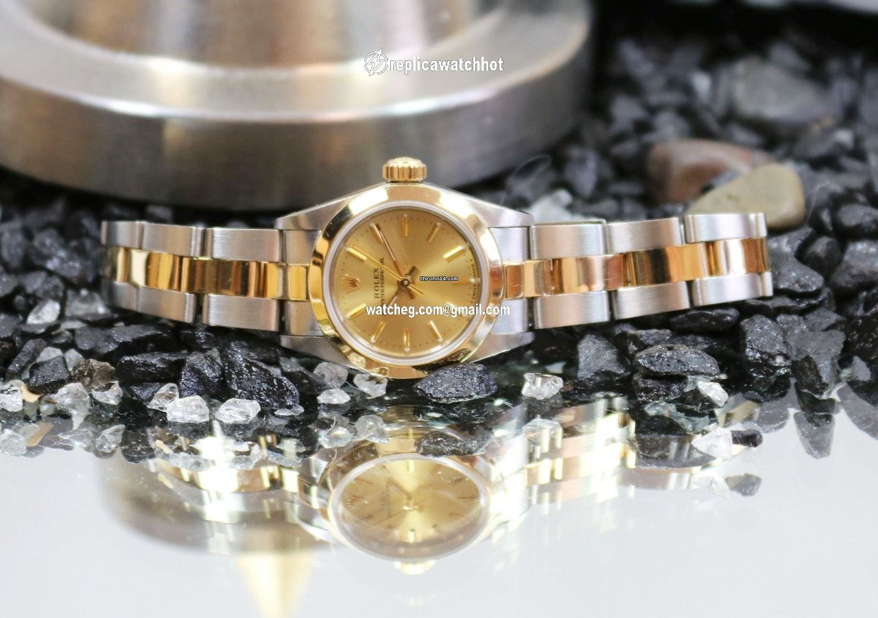 Rolex Oyster Perpetual Womens watch Gold Steel Automatic 67183 4