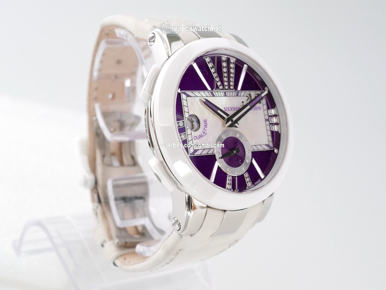 Ulysse Nardin Executive Dual Time Lady Womens watch Automatic Steel 243-10 30-07 4