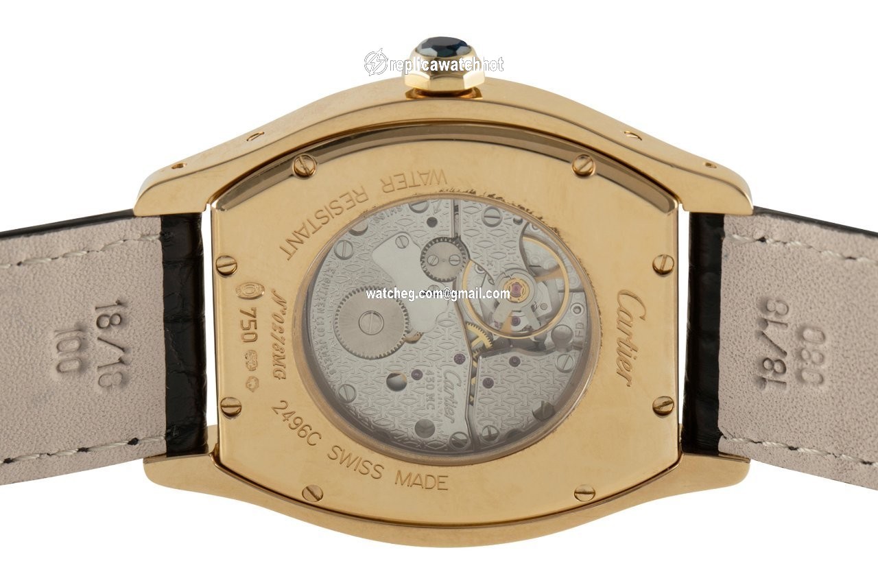 Cartier Tortue Mens watch Unisex Manual winding Yellow gold 2496 C 4