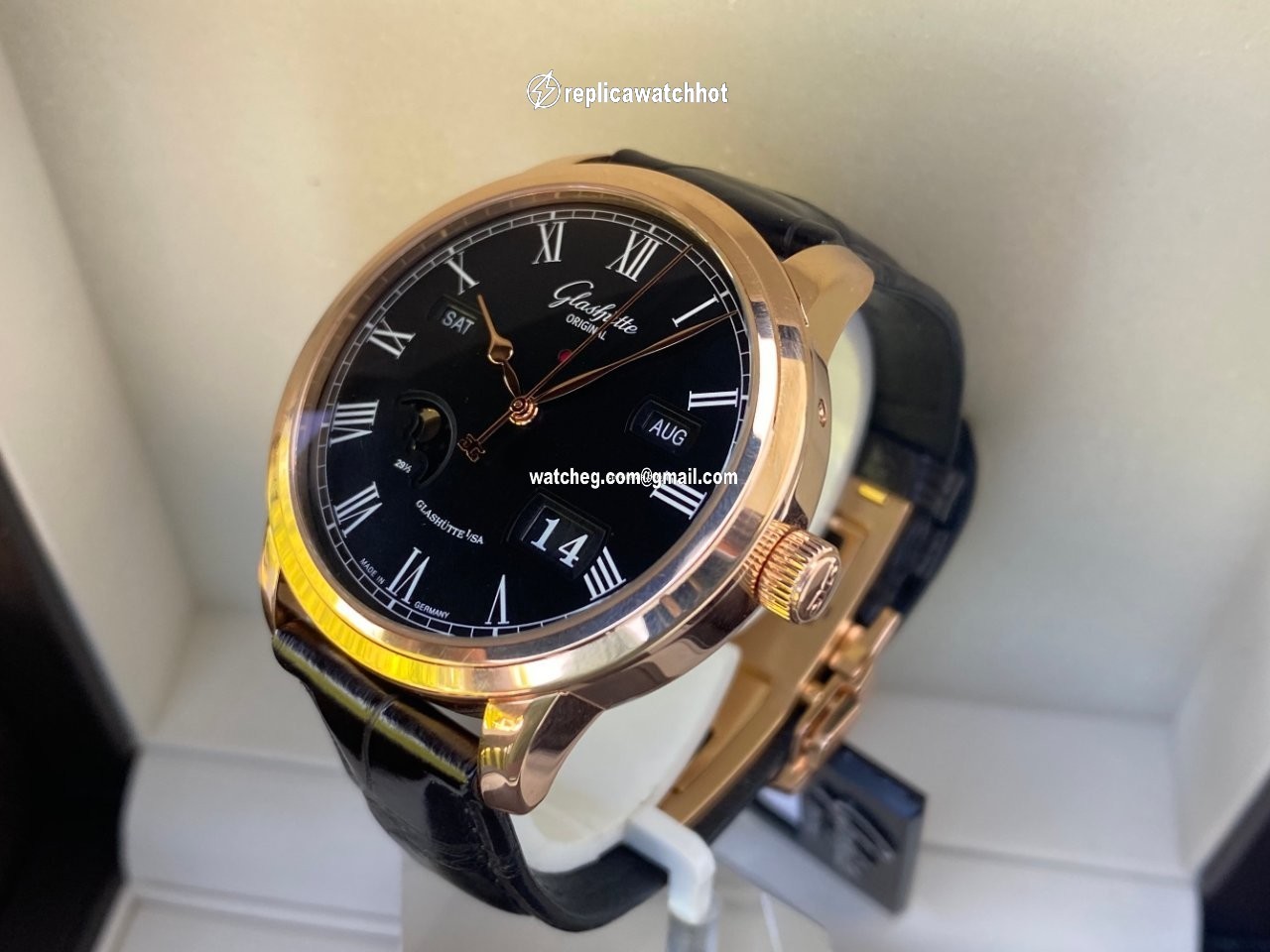 Glashtte Original Senator Perpetual Calendar Mens watch Unisex Automatic Rose gold 100-02-25-05-05 4