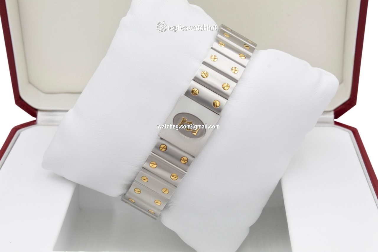Cartier Santos Galbee Mens watch Unisex Quartz Gold Steel 1566 4