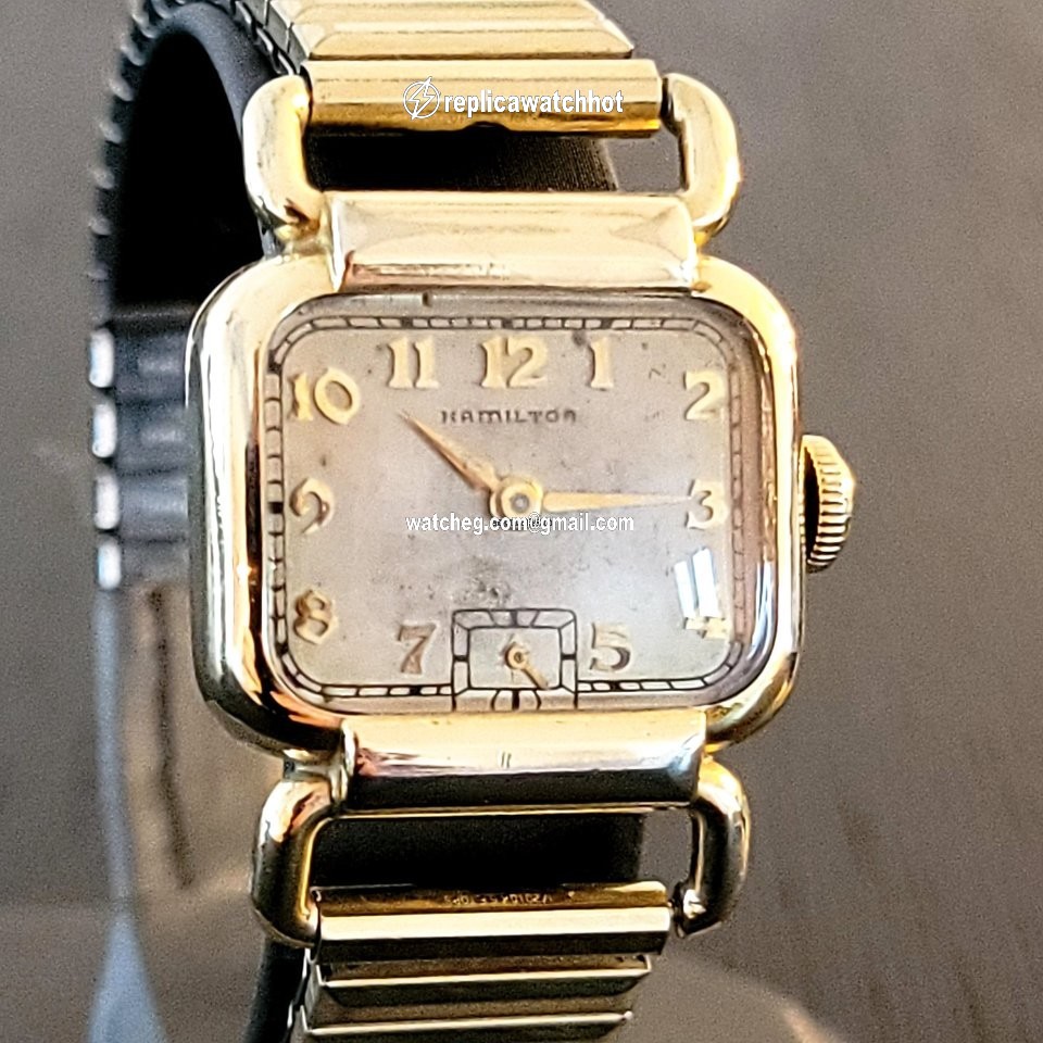 Hamilton Mens watch Unisex Manual winding Gold Steel Hamilton Grade 987A 4