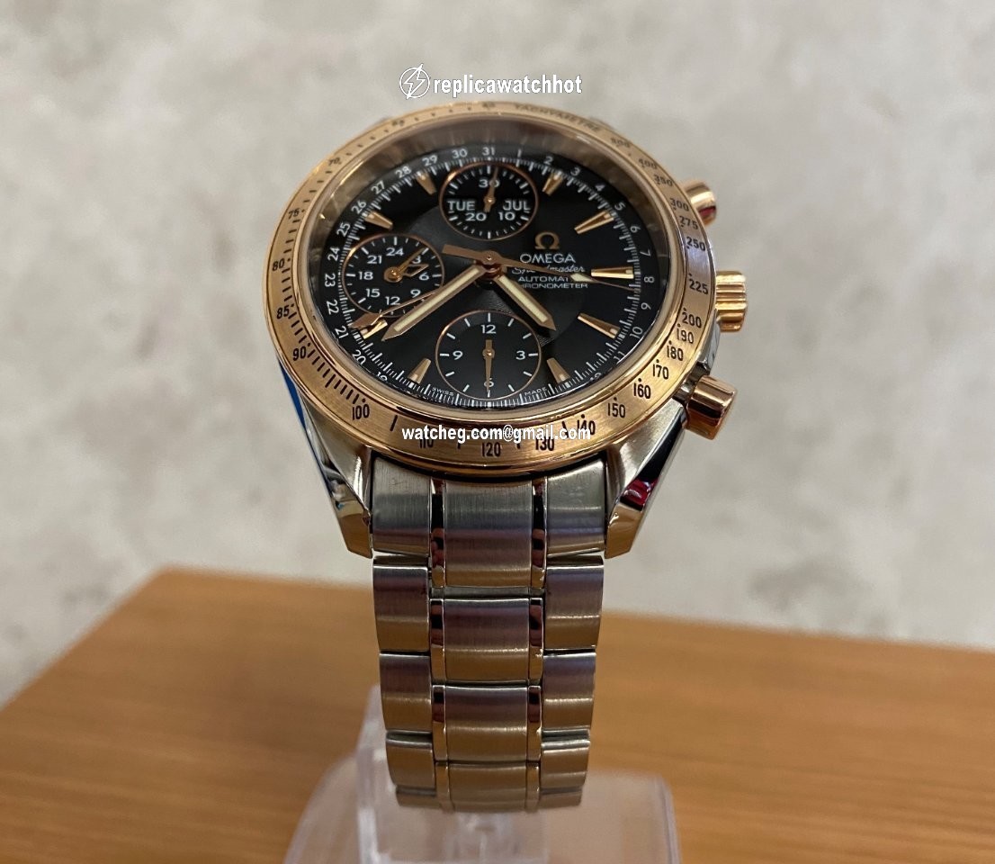 Omega Speedmaster Day Date Mens watch Unisex Automatic Gold Steel 323.21.40.44.01.001 4