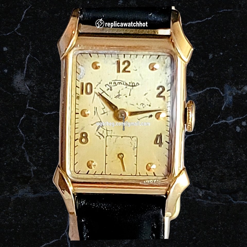 Hamilton Mens watch Unisex Manual winding Gold Steel Hamilton Grade 982 4