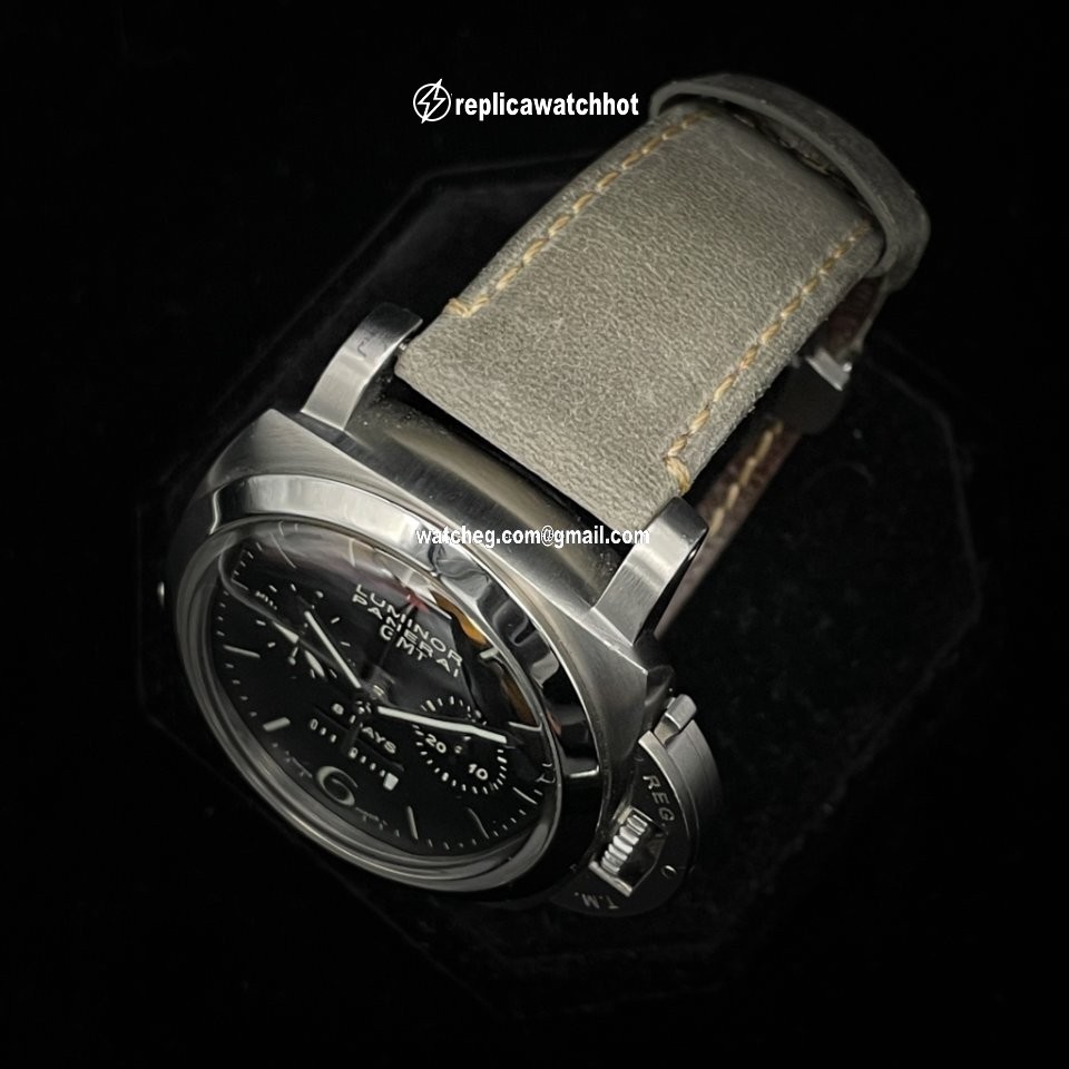 Panerai Luminor 1950 8 Days Chrono Monopulsante GMT Mens watch Unisex Manual winding Steel PAM 00275 4