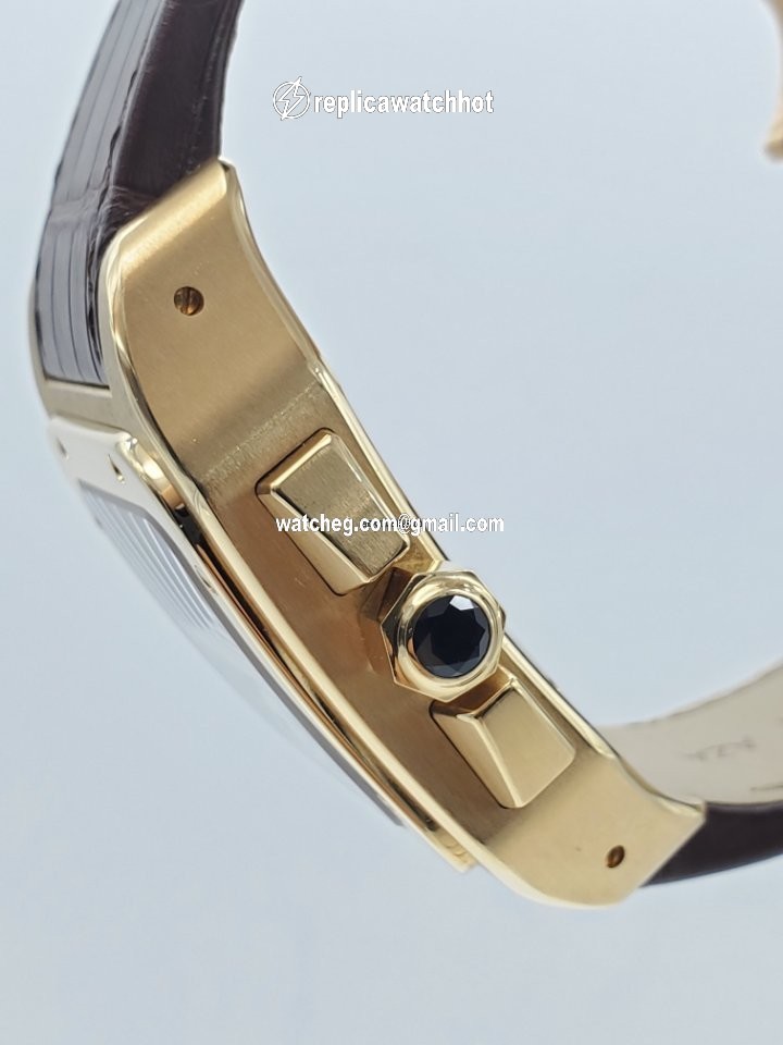 Cartier Santos 100 Mens watch Unisex Automatic Rose gold W20131Y1 4
