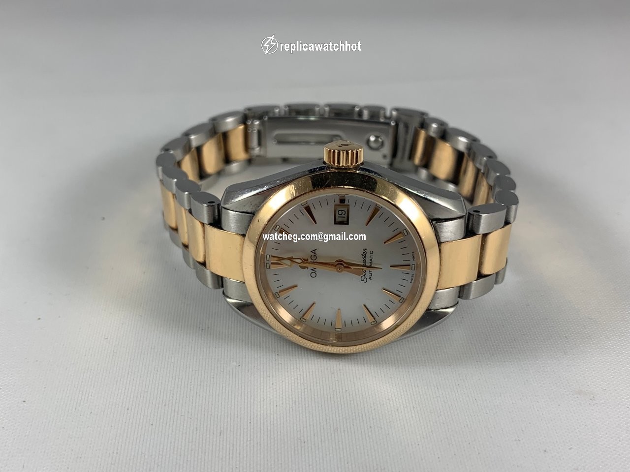 Omega Seamaster Aqua Terra Womens watch Automatic Gold Steel 2373.70.00 4