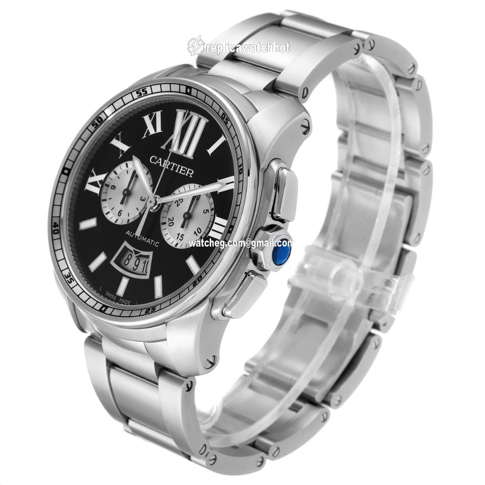 Cartier Calibre de Cartier Chronograph Mens watch Unisex Automatic Steel W7100061 4