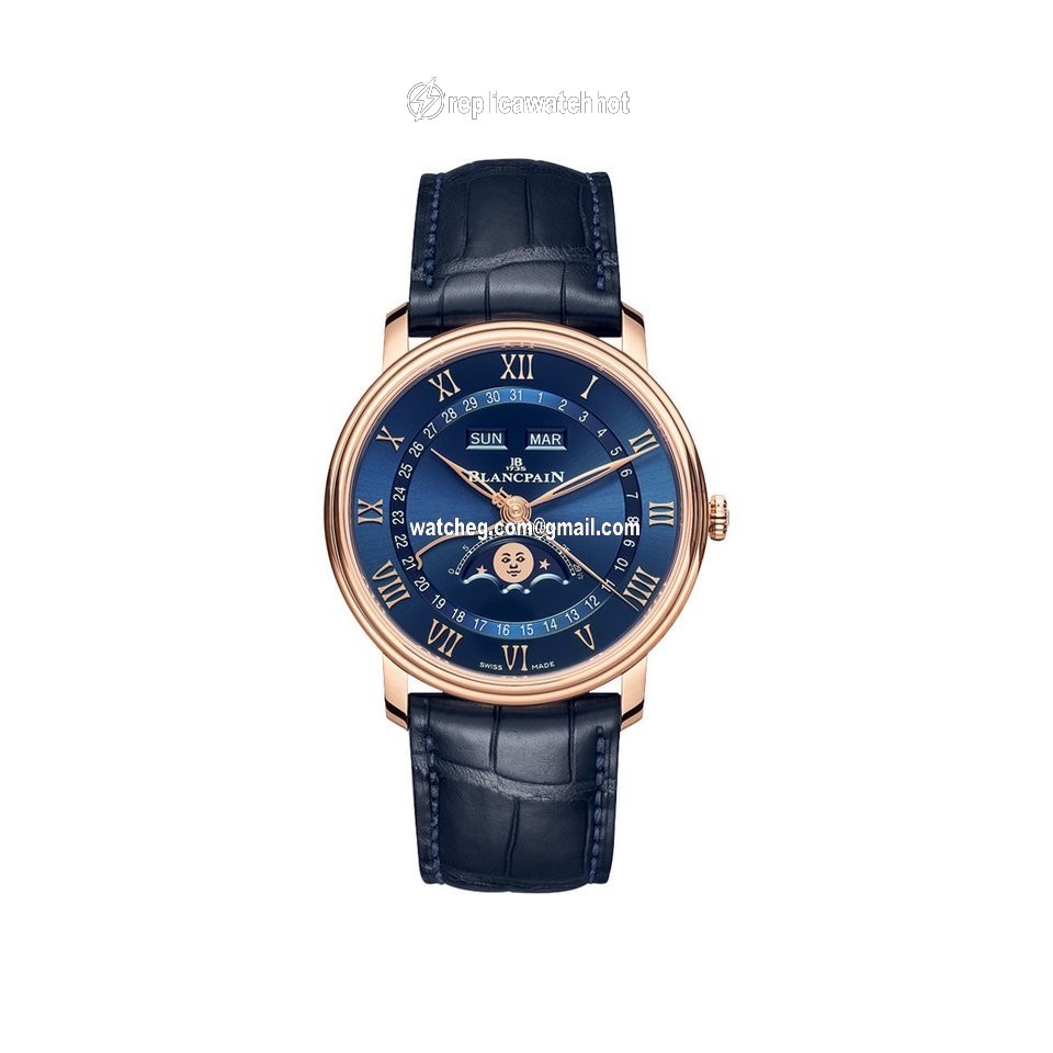 Blancpain Villeret Quantieme Complet Mens watch Unisex Automatic Red gold 6654-3640-55B 4