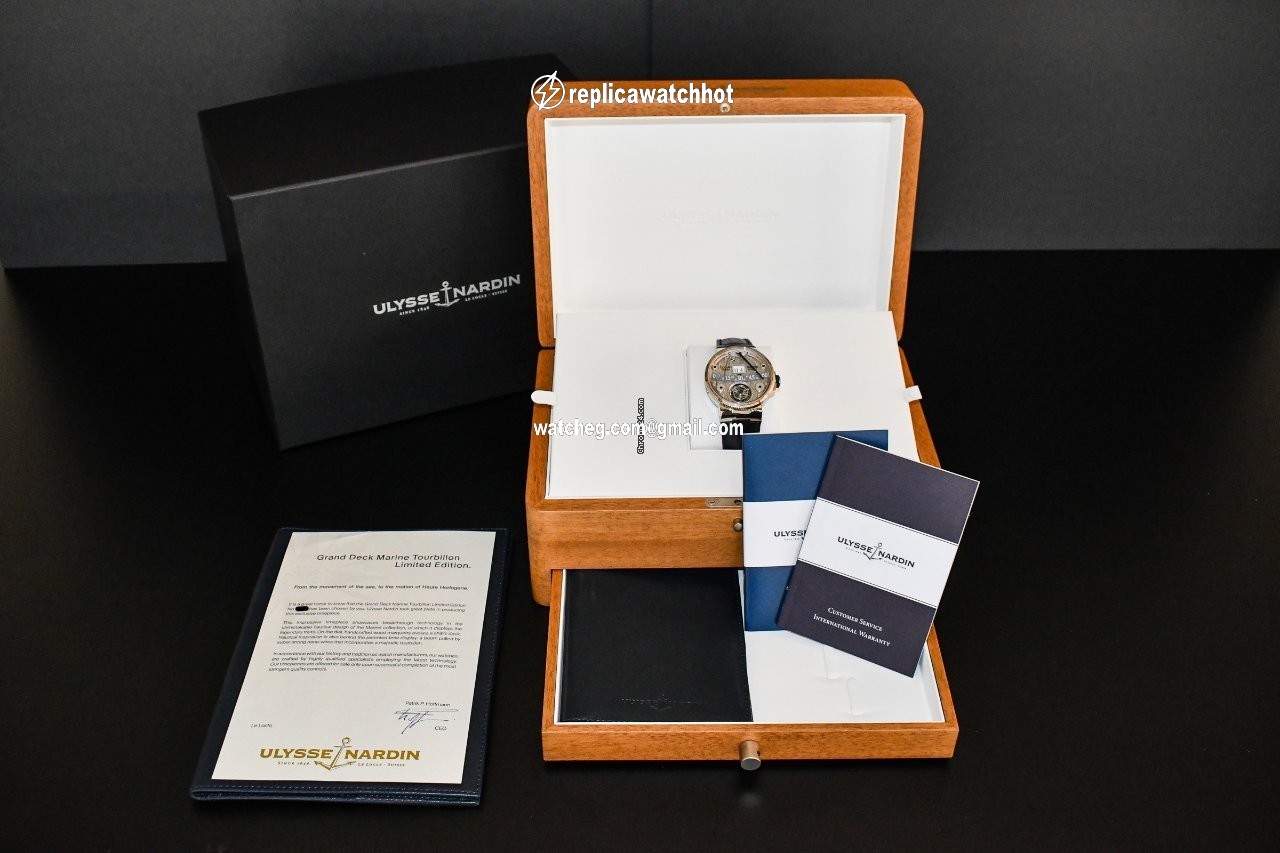 Ulysse Nardin Marine Grand Deck Mens watch Unisex Manual winding White gold 6300-300 4