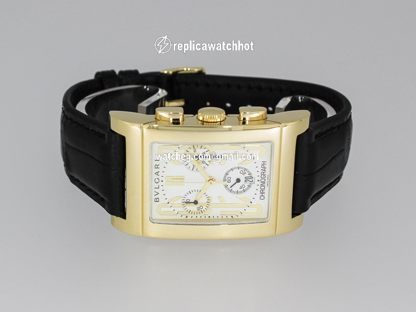 Bulgari Rettangolo Mens watch Unisex Quartz Yellow gold RTC49G 4