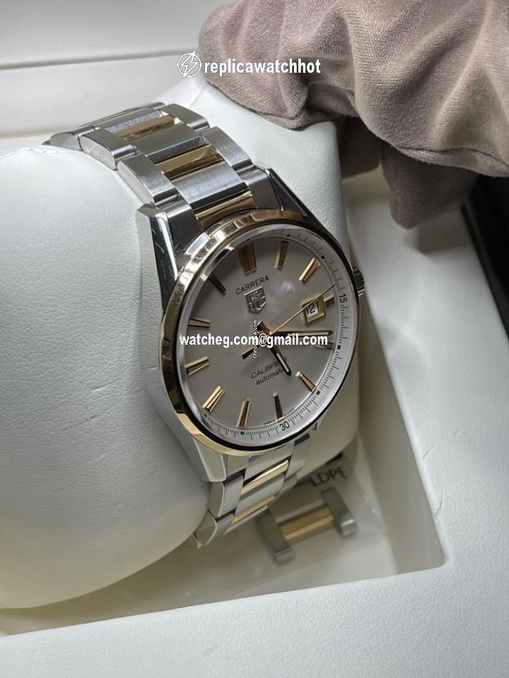 TAG Heuer Carrera Calibre 5 Mens watch Unisex Automatic Gold Steel WAR215B.BD0783 4