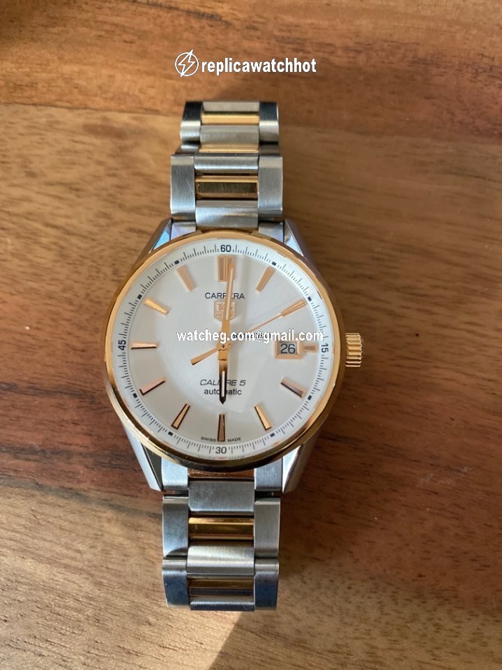 TAG Heuer Carrera Calibre 5 Mens watch Unisex Automatic Gold Steel war215d.bd0784 4