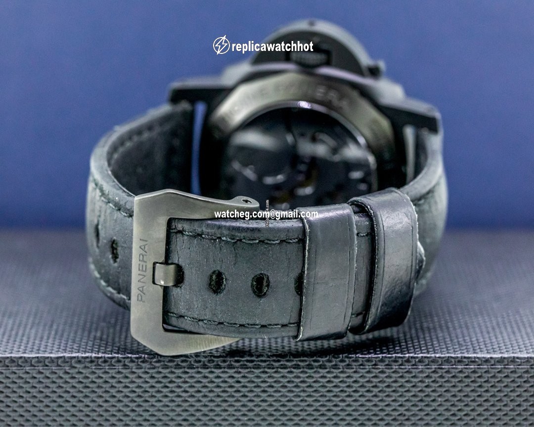 Panerai Luminor 1950 8 Days Chrono Monopulsante GMT Mens watch Unisex Manual winding Ceramic PAM00317 4