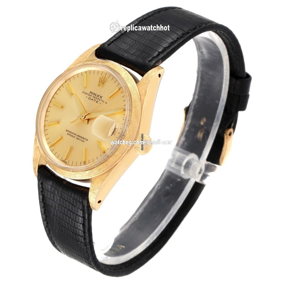 Rolex Oyster Perpetual Date Mens watch Unisex Yellow gold Automatic 1502 4