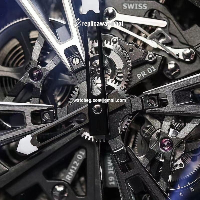 Richard Mille Mens watch Unisex Automatic Carbon Richard Mille Tourbillon Black Quartz Tpt RM 12-01 4
