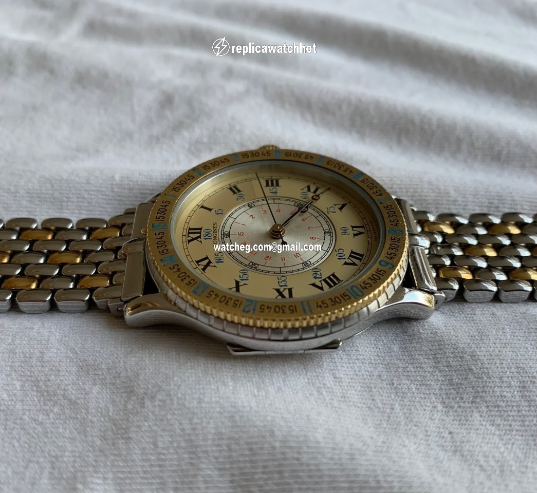 Longines Lindbergh Hour Angle Mens watch Unisex Automatic Gold Steel 989.5215 4