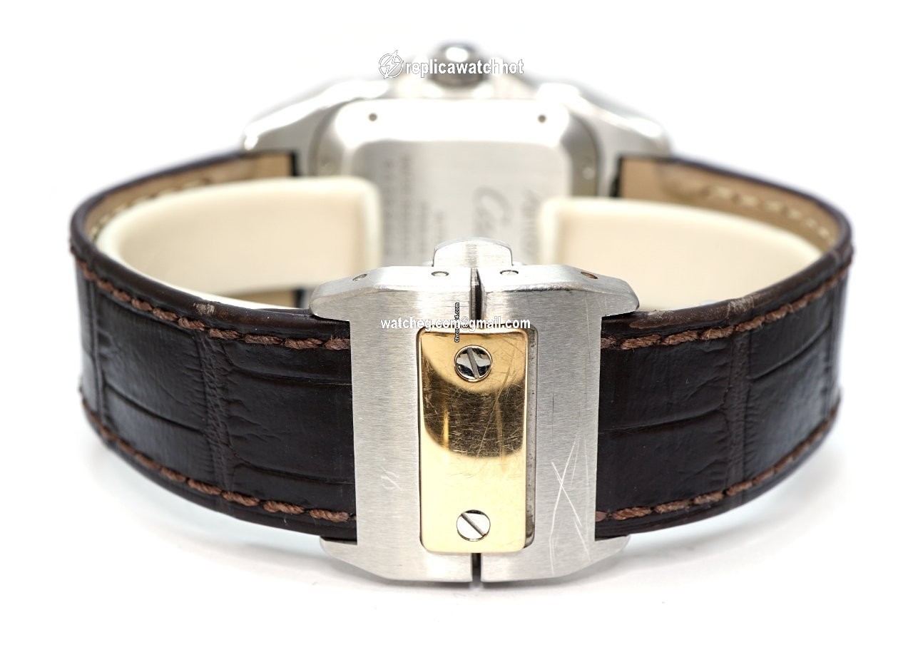 Cartier Santos 100 Mens watch Unisex Automatic Gold Steel W20107X7 4