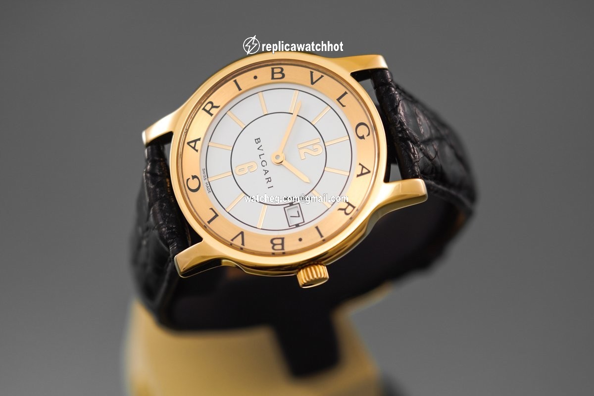Bulgari Solotempo Mens watch Unisex Quartz Yellow gold ST35G 4