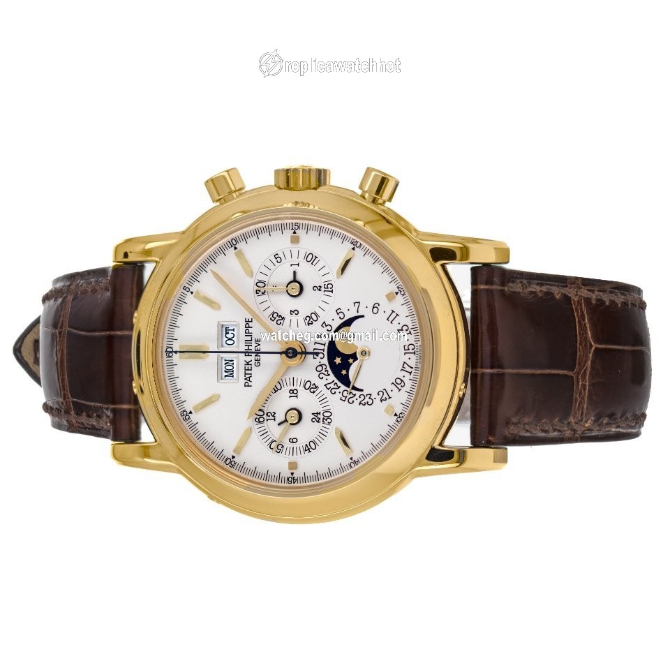 Patek Philippe Perpetual Calendar Chronograph Mens watch Unisex Manual winding Yellow gold 3970E 4