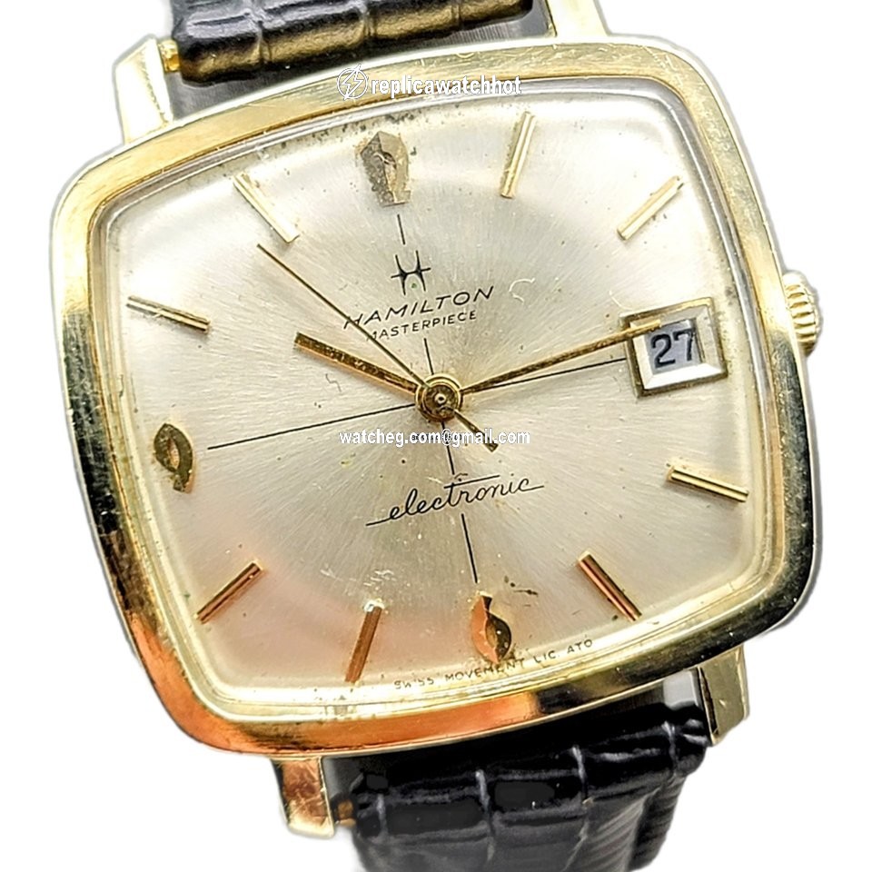 Hamilton Mens watch Unisex Quartz Gold Steel Lic ATO 9154 ESA 4