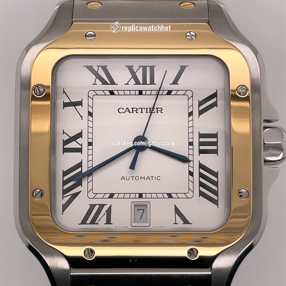 Cartier Santos Mens watch Unisex Automatic Gold Steel W2SA0006 4