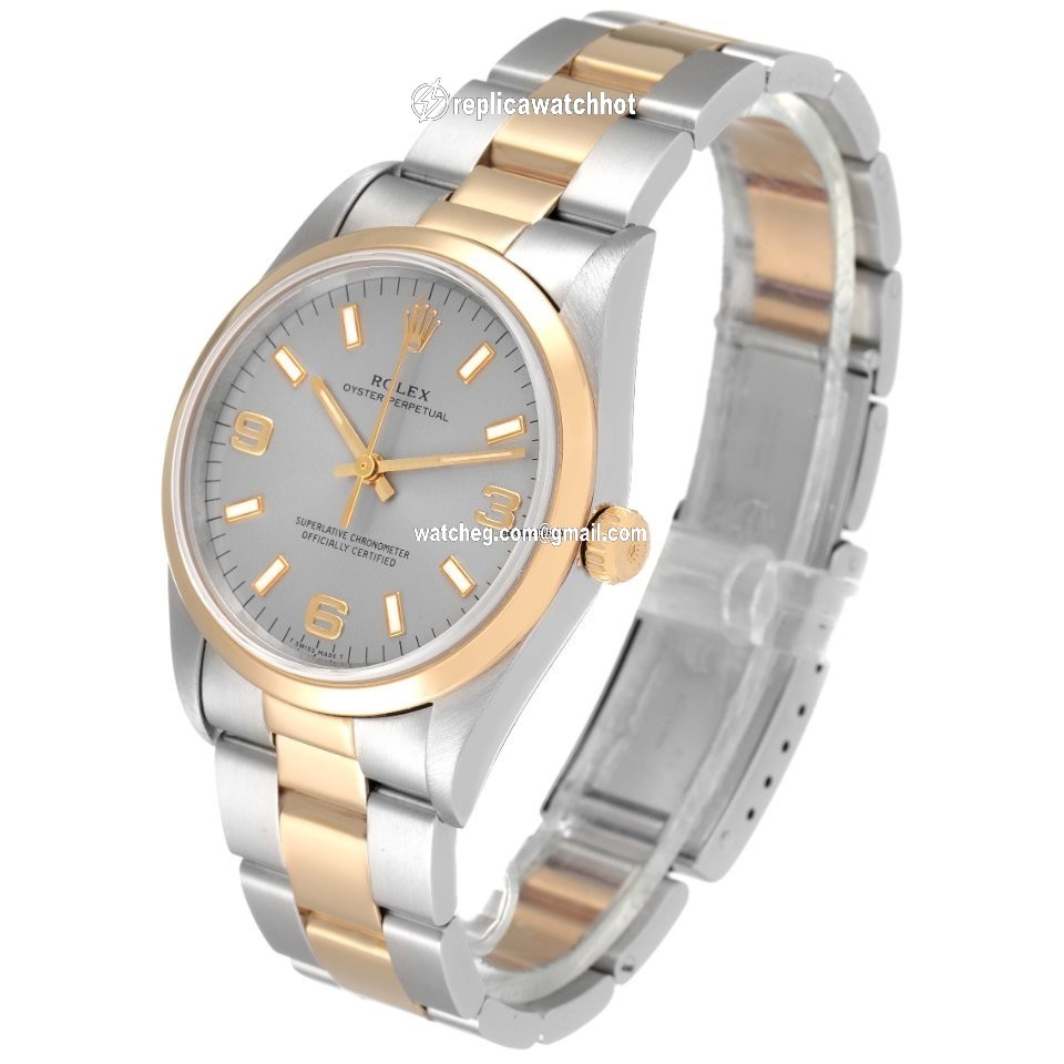 Rolex Oyster Perpetual 34 Mens watch Unisex Gold Steel Automatic 14203 4