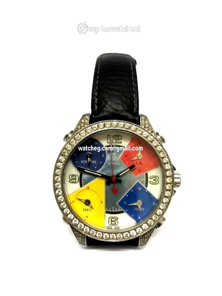 Jacob & Co. Five Time Zone Mens watch Unisex Quartz Steel JC-4 4