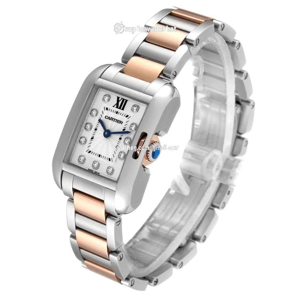 Cartier Tank Anglaise Womens watch Quartz Gold Steel WT100024 4