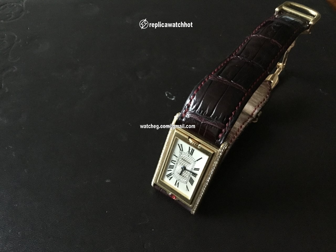 Cartier Mens watch Unisex Quartz Yellow gold 2480 4