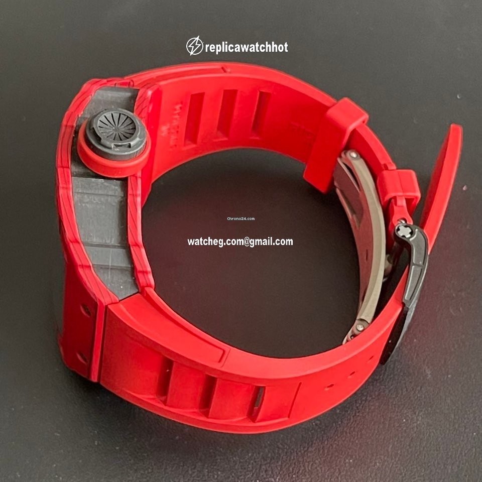 Richard Mille Mens watch Unisex Automatic Carbon Richard Mille RM 12-01 Tourbillon Red Quartz Tpt 4